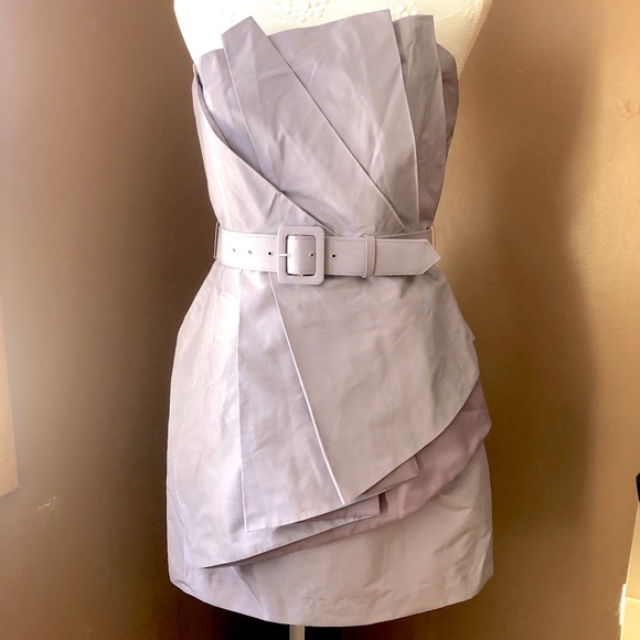 Strapless Boned Peplum Hem Cocktail Dresd - Picture 1 of 9